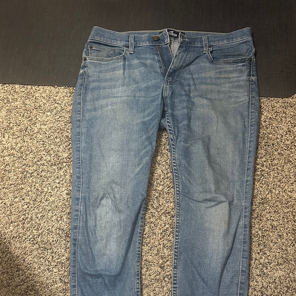 Hollister Men's Denim Slim Jeans - Light Blue